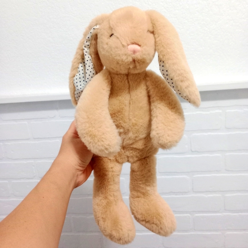 Manhattan Toy 15" Polka Dot Ears Pattern Pals Bunny Tan Plush Stuffed Animal